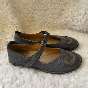 Spring Step Cosmic Mary Jane grayish blue flats Velcro adjustable strap EUR SZ41